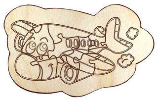 Пазл деревянный для раскрашивания 'Самолет' 12 элементов, Пол...