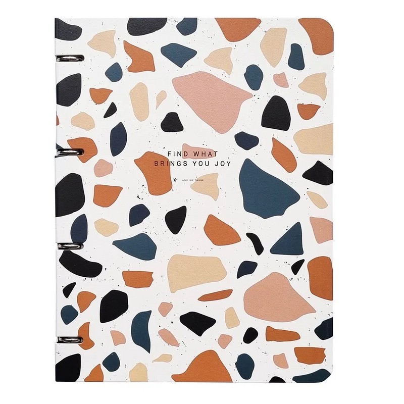 Тетрадь на кольцах А4+, 120 л, клетка, 'Terrazzo' 