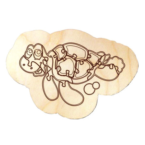 Пазл для раскр-ия ЧЕРЕПАХА, арт.12370, Игрушка из дерева