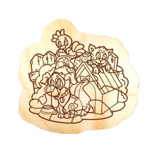 Пазл для раскр-ия ВО ДВОРЕ, арт.12361, Игрушка из дерева