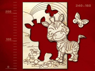 Раскраска-трафарет 'Зебра' Полноцвет