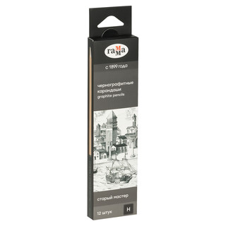 Карандаш ч/г 'Старый мастер', H, заточен. Цена за 1 шт. 2