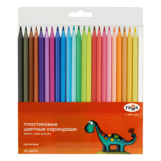Карандаши цветные 24 цвета, пластиковые 'Мультики' заточены 1