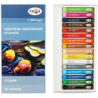 Пастель масляная 16 цветов 'Студия' картонная упаковка 1