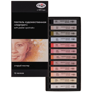 Пастель художественная 12 цветов 'Старый мастер. Портрет' кар...