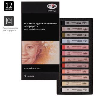 Пастель художественная 12 цветов 'Старый мастер. Портрет' картонная упаковка 2