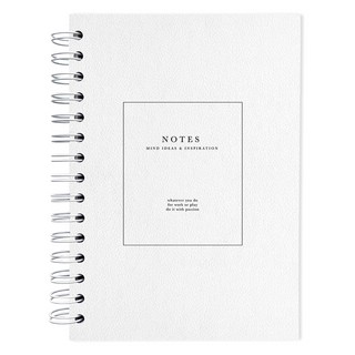 Тетрадь А5, 120 л, клетка, твердый переплет, на спирали, 'Notes' белый 1