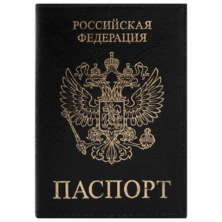 Обложка для паспорта 'Profit' экокожа, 'ПАСПОРТ', черная