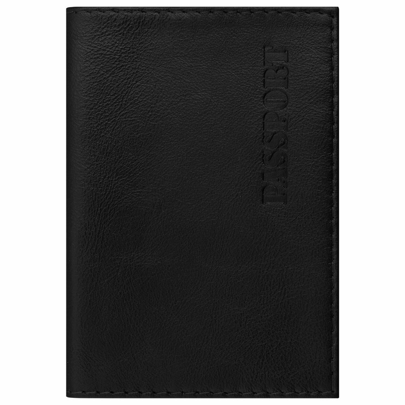 Обложка для паспорта натуральная кожа PASSPORT черная