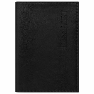 Обложка для паспорта натуральная кожа PASSPORT черная