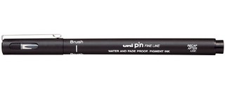 Линер Uni Pin Brush (кисть) черный