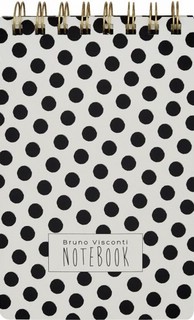 Блокнот Cute Journal. Black&White. Горошек, 100 листов, линейка, B6-, на пружине