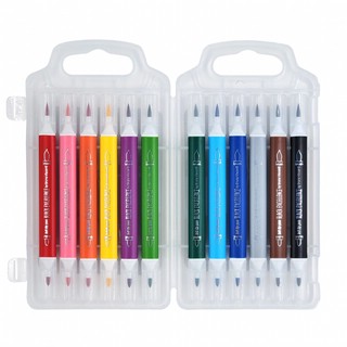 Фломастеры-кисточки 'Black Excellence' двусторонние, 12 цветов, упаковка в ассортименте 5