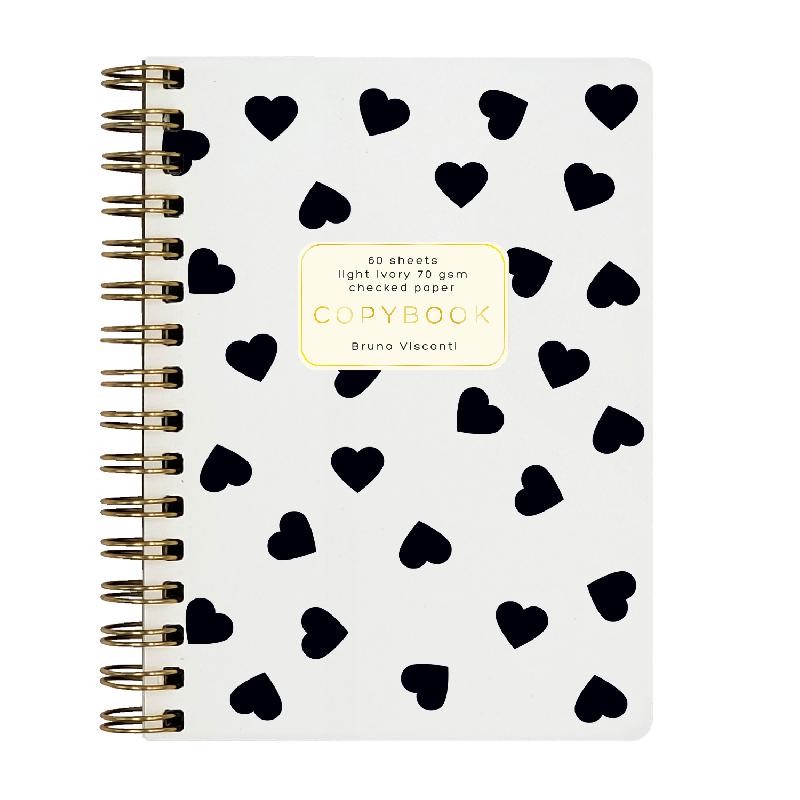 Тетрадь 'Black & White' А6, 60 листов, клетка, на пружине