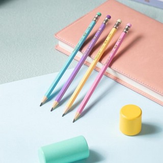 Карандаш чернографитный Deli Macaron HB деревянный с ластиком в ассортименте 4