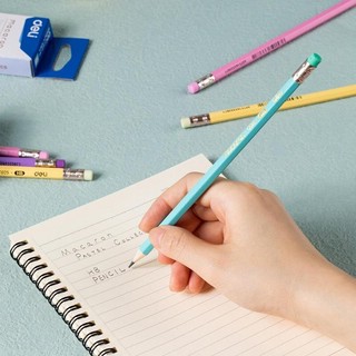 Карандаш чернографитный Deli Macaron HB деревянный с ластиком в ассортименте 5