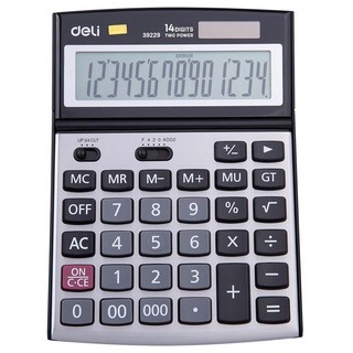 Калькулятор настольный Deli 39229 14-разрядный, серебристый