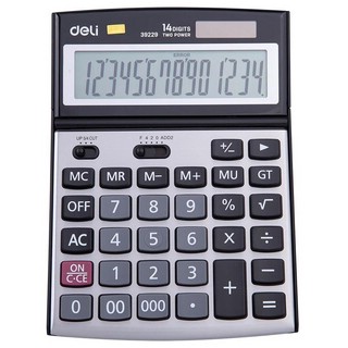 Калькулятор настольный Deli 39229 14-разрядный, серебристый 1