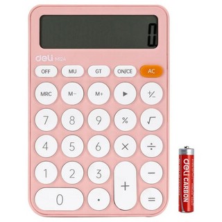 Калькулятор настольный Deli EM124 12 разрядный, розовый 