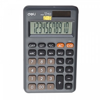 Калькулятор карманный, 12 разрядов, питание двойное, 115х68х10 мм Deli EM120BLACK