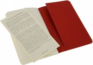 Блокноты Moleskine Cahier Journal Pocket 90x140 мм, 32 л, 3 шт.в наборе, цвет клюквенный 3