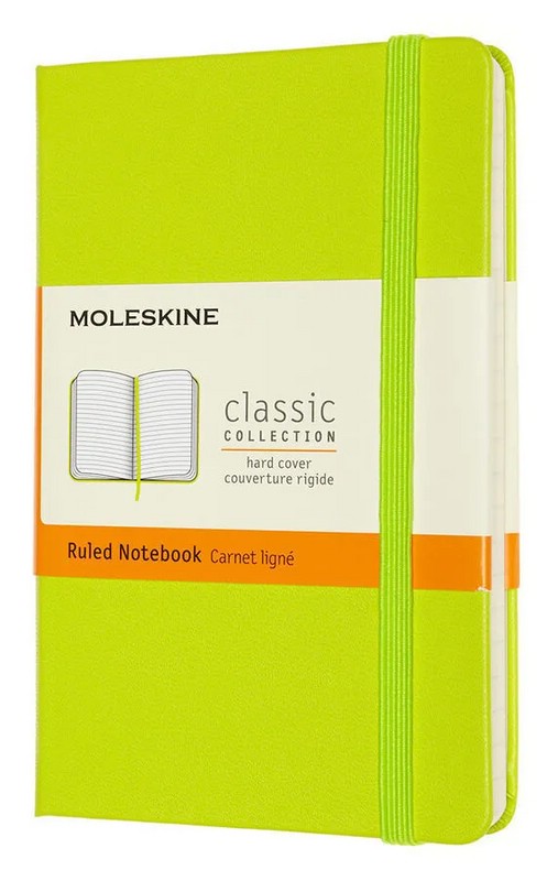 Блокнот 'Classic' Pocket, 96 л, линейка, твердая обложка, цвет лайм