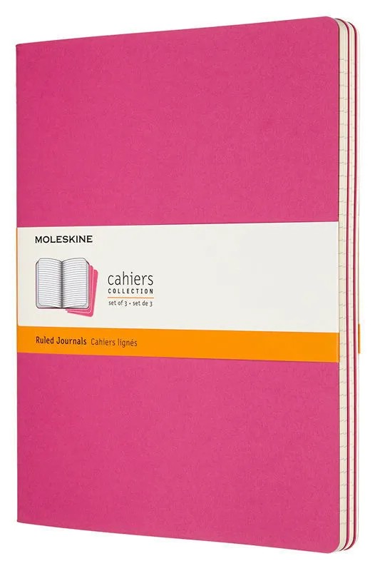 Блокноты Moleskine Cahier Journal XLarge А4, 60 л, 3 шт.в наборе, цвет розовый неон