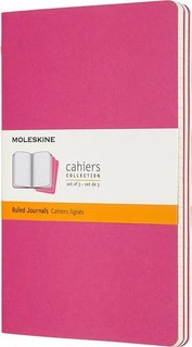 Блокноты Moleskine Cahier Journal Large 130х240 мм, 40 л, 3 шт.в наборе, цвет розовый неон