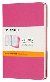 Блокноты Moleskine Cahier Journal Pocket 90х140 мм, 32 л, 3 шт.в наборе, цвет розовый неон