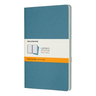 Блокноты Moleskine Cahier Journal Large 130х210 мм, 40 л, 3 шт.в наборе, цвет голубой