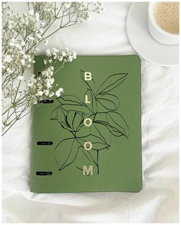 Тетрадь на кольцах Bloom, 120 листов, клетка, зеленый 2