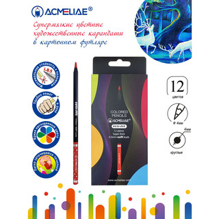 Карандаши цветные 'Blackwood Artmate' 12 цветов, в картонном футляре 2