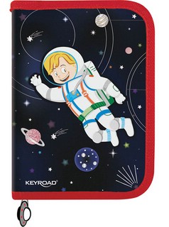 Пенал KEYROAD с наполнением, 42 предмета, на молнии, в ассорт...