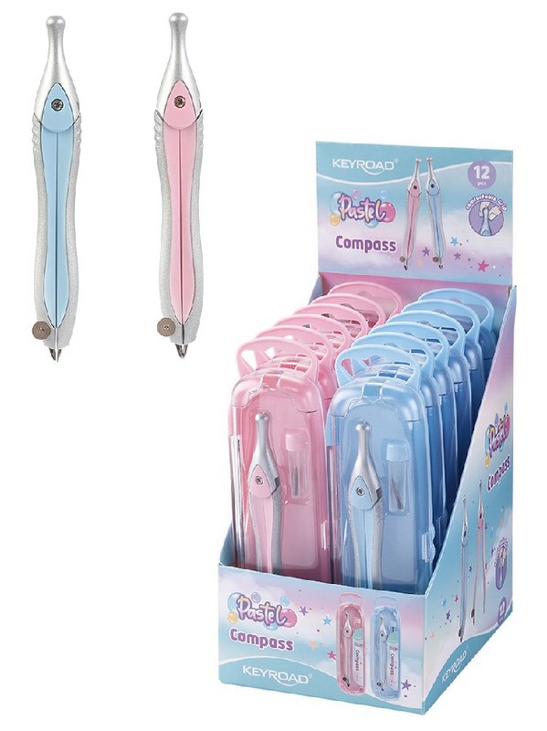 Циркуль KeyRoad Compass Pastel, металлический с грифелем, KR972419