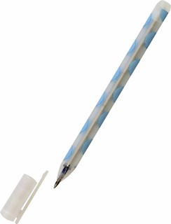 Ручка гелевая UniWrite. Горошек крупный голубой, синяя