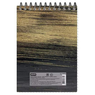 Блокнот Gold Collection А6, 60 л, клетка, на спирали, черный 4