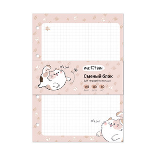 Сменный блок А5, 80 листов, в клетку, 'Нappy cat'