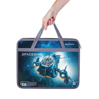 Папка на молнии 'Space trip' А4, 1 отделение, с ручками, пластик 4