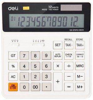 Калькулятор бухгалтерский Deli EM01010 12-разрядный белый