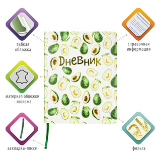 Дневник 1-11 кл 'Avocado', 48 листов, гибкая обложка 3