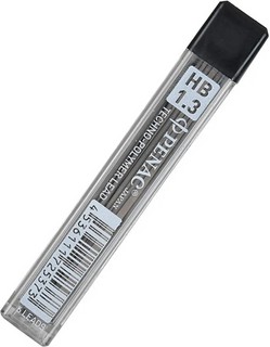 Грифели для механического карандаша HB 1.3 мм, 6 шт, цвет черный