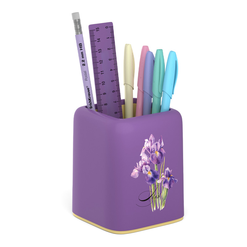 Набор настольный пластиковый 'Forte. Iris' фиолетовый с желтой вставкой