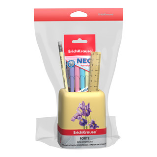 Набор настольный пластиковый 'Forte. Iris' желтый с фиолетовой вставкой 2