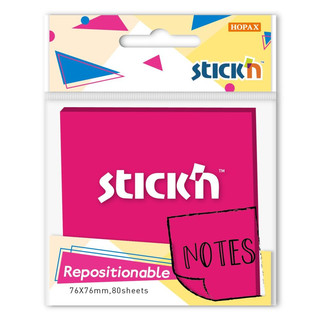 Блок самоклеящийся Stick`n 76х76 мм, 80 листов, розовый