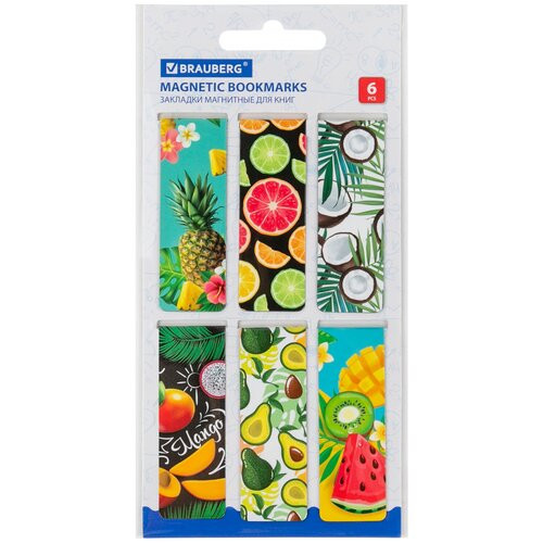 Набор закладок BRAUBERG Frutis 6 шт