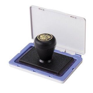 Штемпельная подушка 10х8 см (рабочая поверхность 9х5 см), синяя краска 3