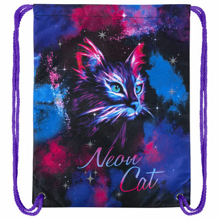 Мешок для обуви 'Neon cat' карман, подкладка, светоотражающие элементы 2