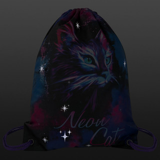 Мешок для обуви 'Neon cat' карман, подкладка, светоотражающие элементы 5