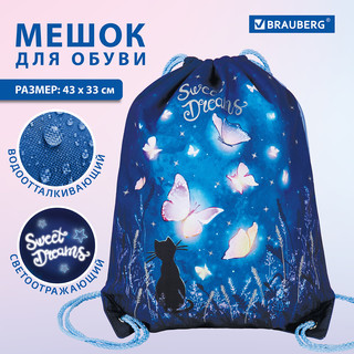 Мешок для обуви 'Sweet dreams' карман, подкладка, светоотражающие элементы 7