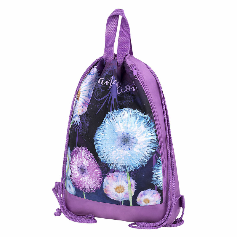 Мешок для обуви 'Flowers' с ручками, боковой карман на молнии